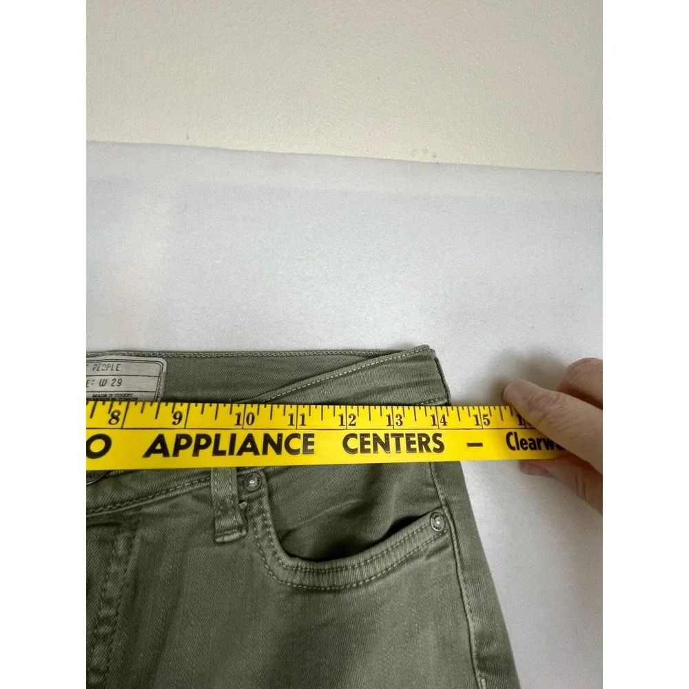 Free People Jeans Womens Size 29 Green Pants Distressed Skinny